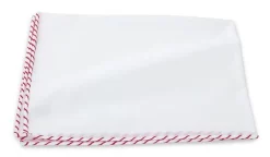 R Hanauer Red Whipstitch Border Pocket Square