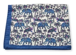 R. Hanauer Elephants Cotton Seersucker Pocket Square