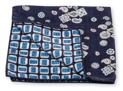 R. Hanauer Navy Pine/Rectangles Pocket Square