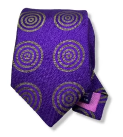 Seaward And Stearn Geometric Circle Tie: Purple