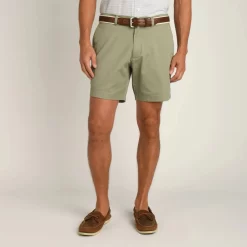 Duckhead 7" Gold School Chino Short: Shadow Green