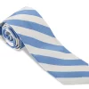 R. Hanauer Kensington Stripe Necktie: Carolina Blue/White