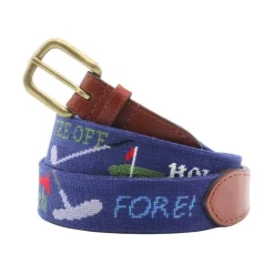 Smathers And Branson Golfisms Needlepoint Belt - Navy