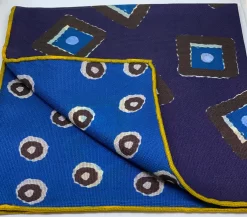 Seaward And Stearn Geometric Square Pocket Square: Mustard