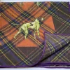 Seaward And Stearn Pointer Dog Pocket Square: Purple Plaid