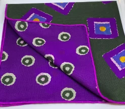 Seaward And Stearn Geometric Square Pocket Square: Purple