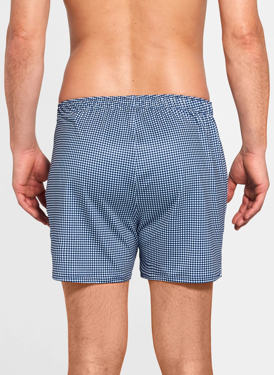 Peter Millar Nebraska Printed Gingham Check Stretch Jersey Boxer - Navy 3 Peter Millar Nebraska Printed Gingham Check Stretch Jersey Boxer - Navy - Image 3