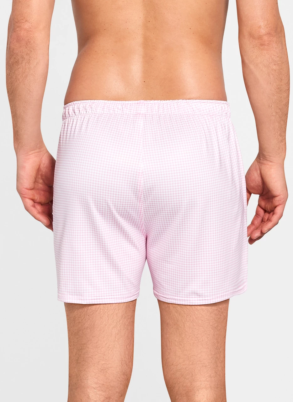 Peter Millar Nebraska Printed Gingham Check Stretch Jersey Boxer - Palmer Pink 3 Peter Millar Nebraska Printed Gingham Check Stretch Jersey Boxer - Palmer Pink - Image 3