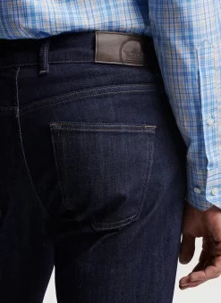 Peter Millar Vintage Washed Five-Pocket Denim: Dark Indigo -Selected Fashion Clothing Stores ME0XB90FB DIND ALT B 07551.1675101334
