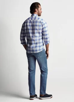 Peter Millar Vintage Washed Five-Pocket Denim: Medium Wash Indigo -Selected Fashion Clothing Stores ME0XB90FB MWI ALT Z 80963.1675101916