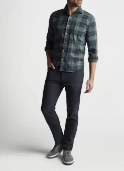 Peter Millar Cotton Flannel Five-Pocket Pant: Iron -Selected Fashion Clothing Stores MF22B01 IRON ALT A 01693.1665086112