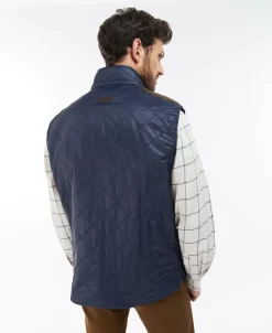 Barbour Mens Redwood Gilet: Navy -Selected Fashion Clothing Stores MGI0146NY71 AW22 back model 1200x 20124.1666031382