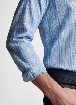 Peter Millar Crown Crafted Beechers Cotton Sport Shirt: Blue Frost -Selected Fashion Clothing Stores MS23XW04LTC BFRST ALT C 64528.1678993400