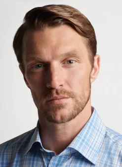 Peter Millar Crown Crafted Beechers Cotton Sport Shirt: Blue Frost -Selected Fashion Clothing Stores MS23XW04LTC BFRST ALT Z 85469.1678993406