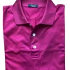 Marbas Alghero Ribbed Knit Collar Polo: Magenta