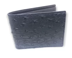 W Kleinberg Ostrich Bifold Wallet: Black