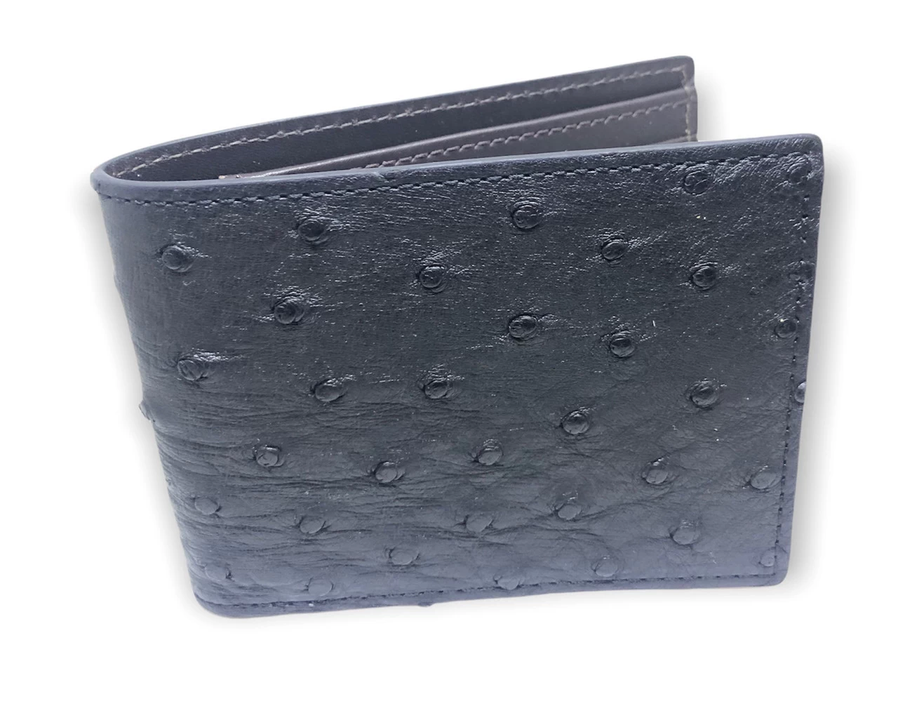 W Kleinberg Ostrich Bifold Wallet: Black 1 W Kleinberg Ostrich Bifold Wallet: Black