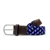 Roostas The Jupiter Two Toned Woven Elastic Stretch Belt - Blue/Black/White