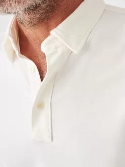 Faherty Movement™ Short-Sleeve Polo: White -Selected Fashion Clothing Stores SP23 faherty mens MKC0115 WHT SS MOVEMENT POLO WHITE B detail 1 1000x 42924.1679341089
