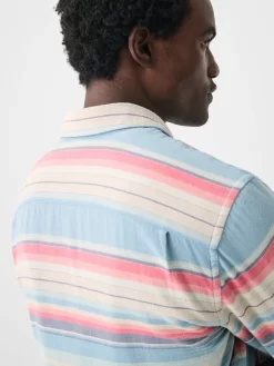 Faherty The Malibu Shirt: Paradise Rose -Selected Fashion Clothing Stores SU23 faherty mens MWU2316 PRI the malibu shirt paradise rise detail 1 1000x 21208.1684179068