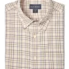 Scott Baber Tattersall Sport Shirt: Khaki
