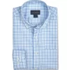 Scott Barber Extrafine Sateen Tattersal Sport Shirt: Sky