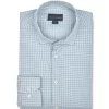 Scott Barber Fine Sateen Tattersall Shirt: Celadon