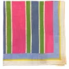 Seaward & Stearn Green/Pink/Blue Stripes Pocket Square