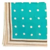 Seaward & Stearn Teal W/ Dots Pocket Square