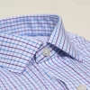 Stantt Wrinkle-Resistant Plum & Light Blue Tattersall Sport Shirt
