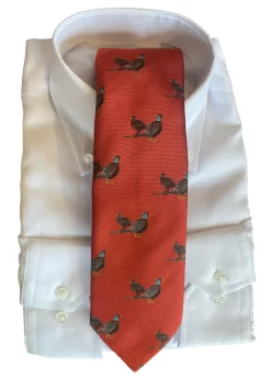 Seaward & Stearn Standing Pair Of Quail On Red Tie