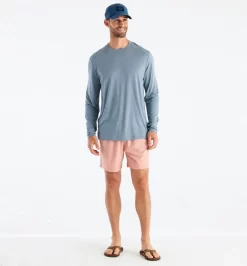 Free Fly Men's Breeze Short – 6": Orange Dusk -Selected Fashion Clothing Stores breeze short 6in orange dusk men 3 57442.1680117617