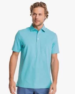 Southern Tide Brrr°®-eeze Heather Performance Polo Shirt: Heather Tidal Wave