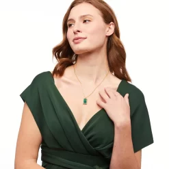 Brackish Rectangle Necklace: Cool Water -Selected Fashion Clothing Stores cool water feather rectangle pendant necklace lifestyle 2 720x 38762.1673036185