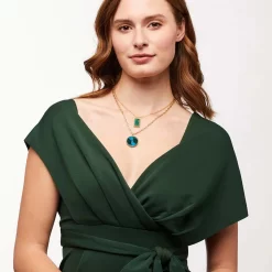 Brackish Rectangle Necklace: Cool Water -Selected Fashion Clothing Stores cool water feather rectangle pendant necklace lifestyle 3 720x 94233.1673036188