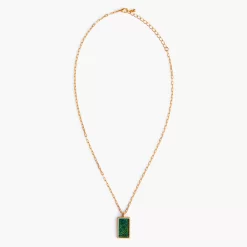 Brackish Rectangle Necklace: Cool Water -Selected Fashion Clothing Stores coolwater feather pendant necklace full 720x 82646.1673036184