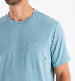 Free Fly Men's Bamboo Flex Pocket Tee: Heather Mineral -Selected Fashion Clothing Stores flex pocket tee heather mineral men 4 2600x2800 crop center 82902.1675887270