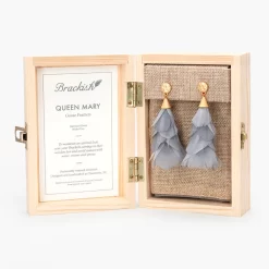 Brackish Statement Earring: Queen Mary -Selected Fashion Clothing Stores queen mary feather statement earrings boxed 720x 96005.1666891485