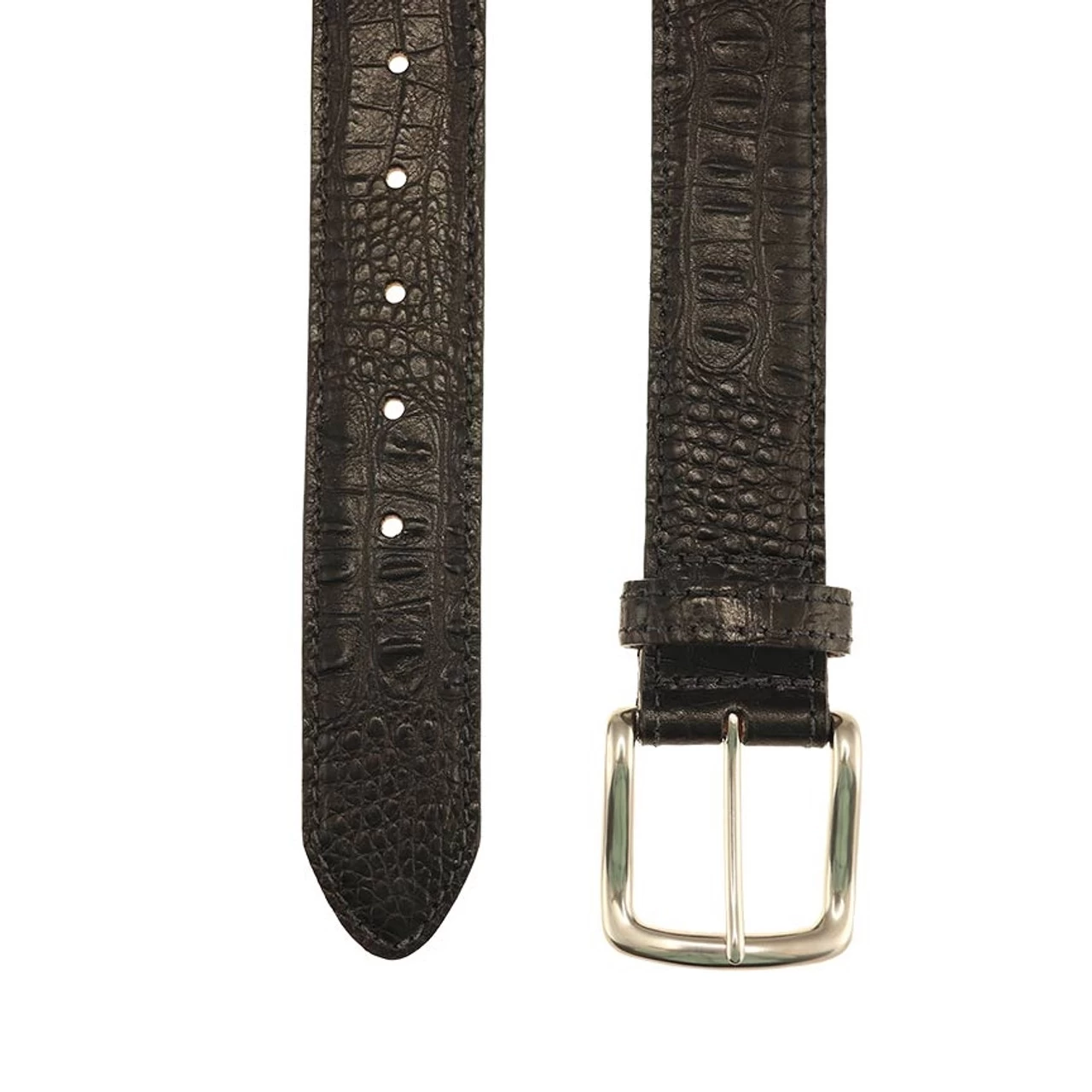 T.B. Phelps Travis Moc Croc Belt: Black 2 T.B. Phelps Travis Moc Croc Belt: Black - Image 2
