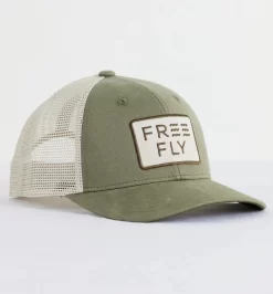 Free Fly Wave Trucker Hat: Capers Green